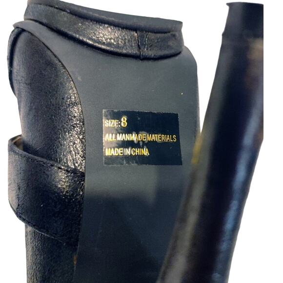 Sarah Jayne Double Buckle Mary Jane High Heel Pumps Faux Leather Black Womens 8 - Picture 8 of 8